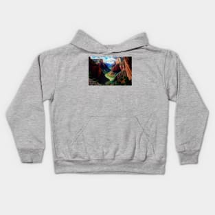 Mosaic Zion National Park Landscape | Angel's Landing | Utah Kids Hoodie